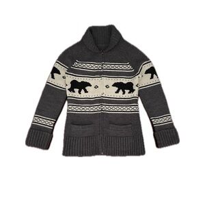 Bluenotes Gray and Cream Bear Sweater